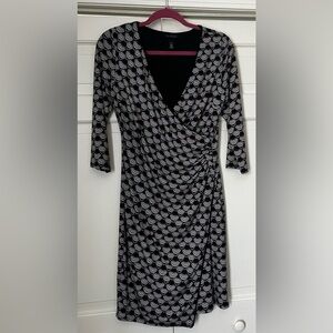 White House Black Market Faux Wrap Dress, sz 8
